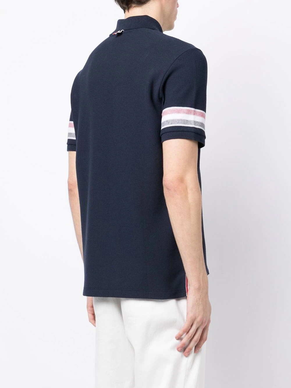 THOM BRWONE Men Textured Cotton SS Polo Shirt