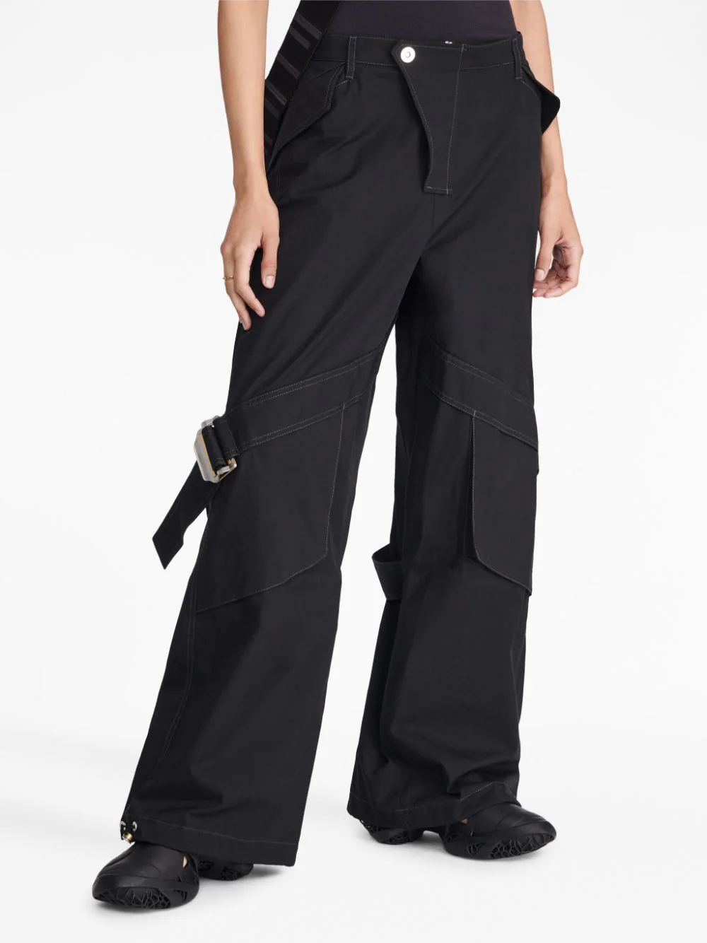 DION LEE Unisex Utility Cotton Nylon Belted Pocket Pants