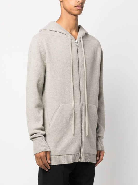 RICK OWENS Men Recycled Cashmere Zipped Hoodie