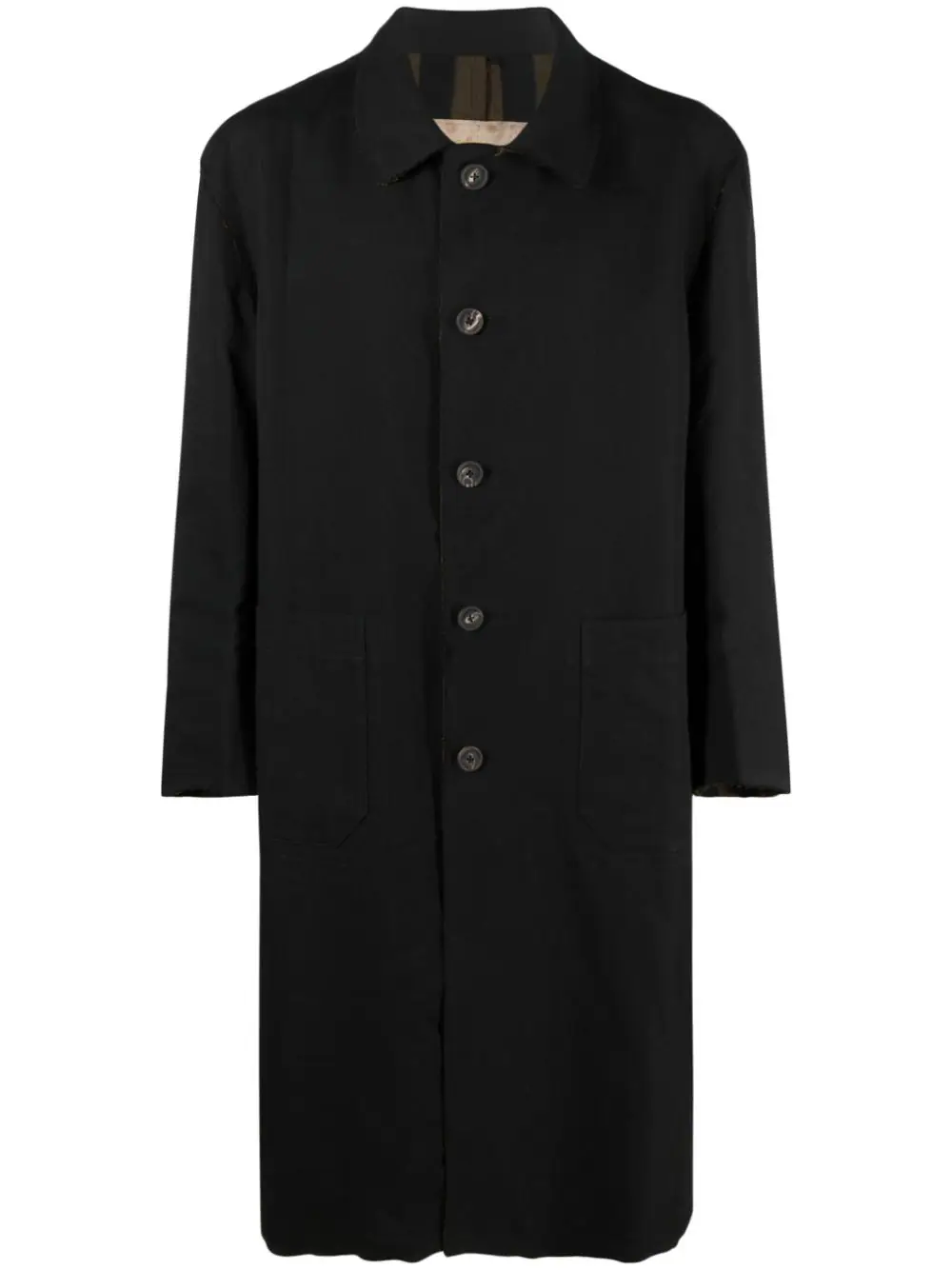 ZIGGY CHEN Men Reversible Single Breasted Coat Black