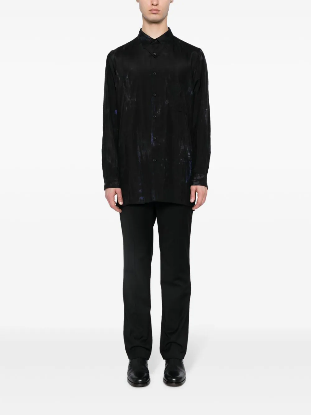 YOHJI YAMAMOTO POUR HOMME Men Extended Tab Pocket Shirt