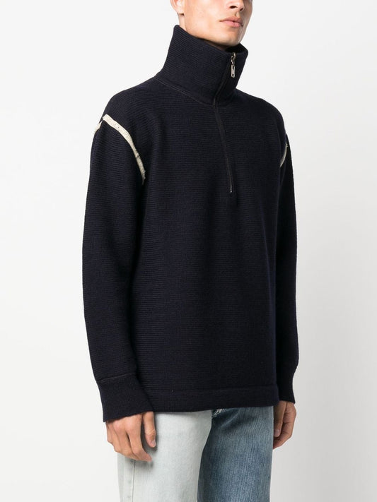 MAISON MARGIELA Men Half-Zip Wool Sweater