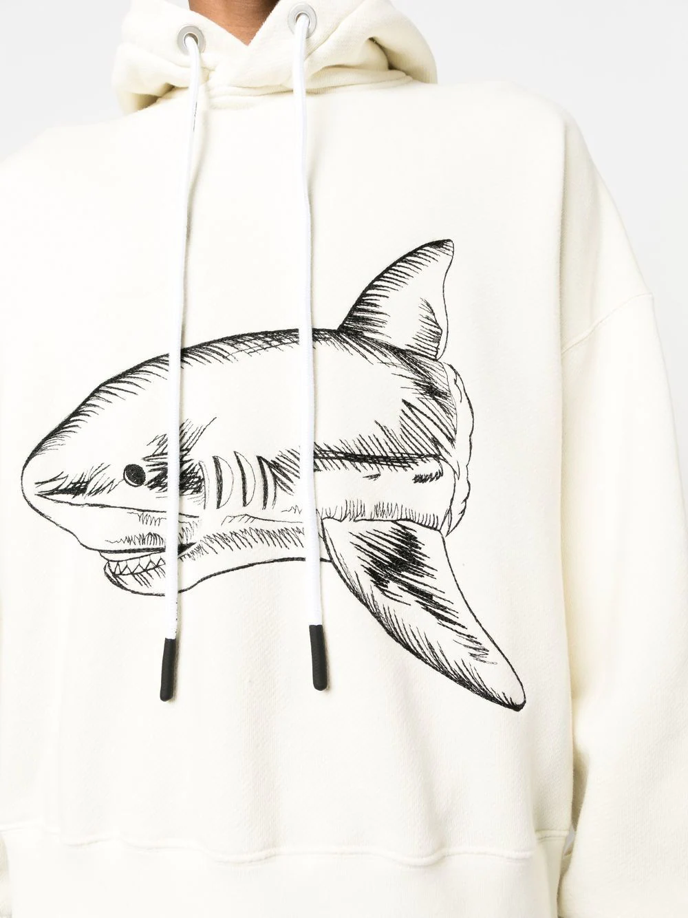 PALM ANGELS MEN SPLIT SHARK HOODIE