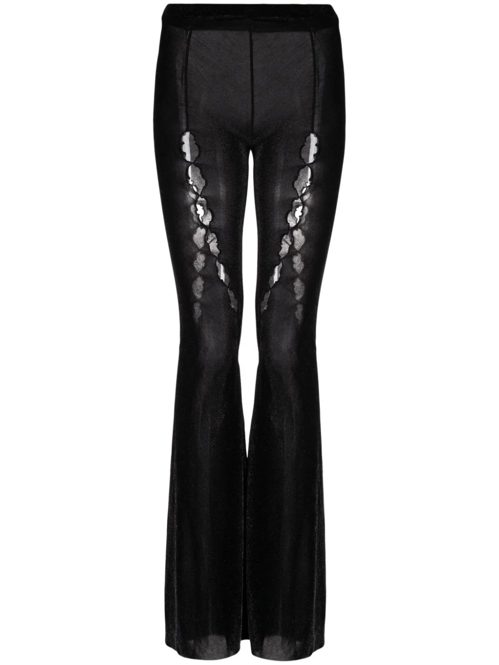 RUI Women Cutout Velvet Flared Trousers