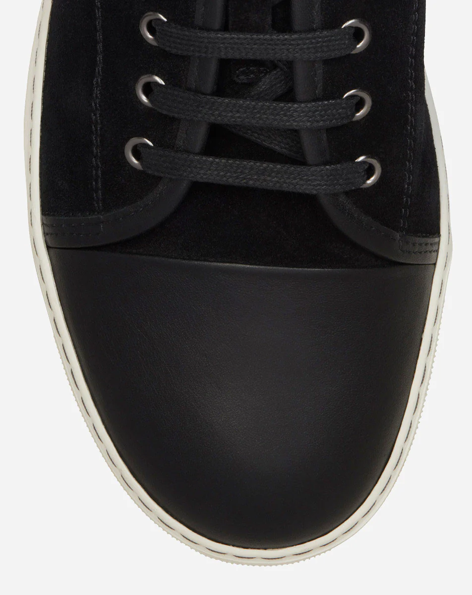 LANVIN Men Suede Leather Captoe Low Top Sneakers