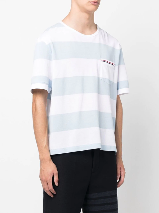 THOM BROWNE Men Striped Pocket SS Rugby Shirt