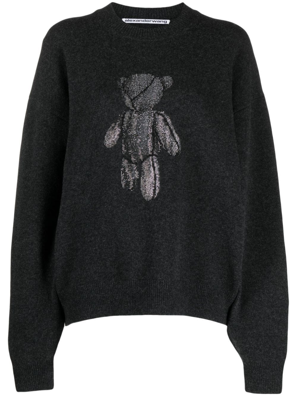 ALEXANDER WANG Women Oversized Crewneck Pullover W/ Crystal Beiress