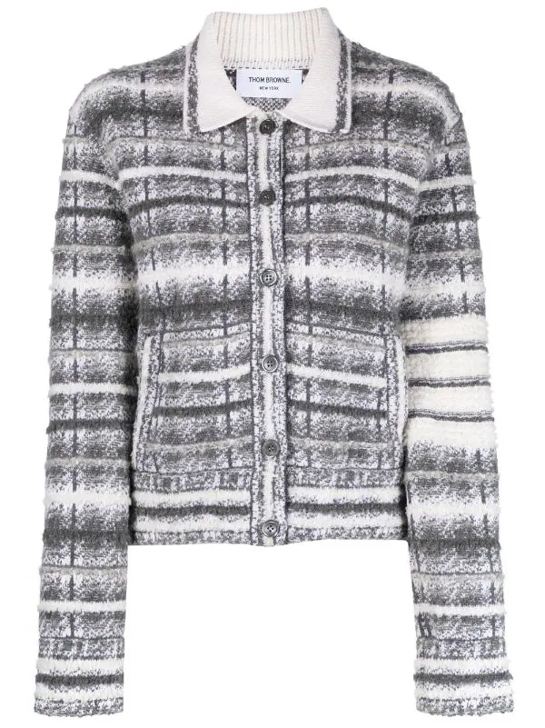 THOM BROWNE Women Merino and Mohair Tartan Bomber Jacket