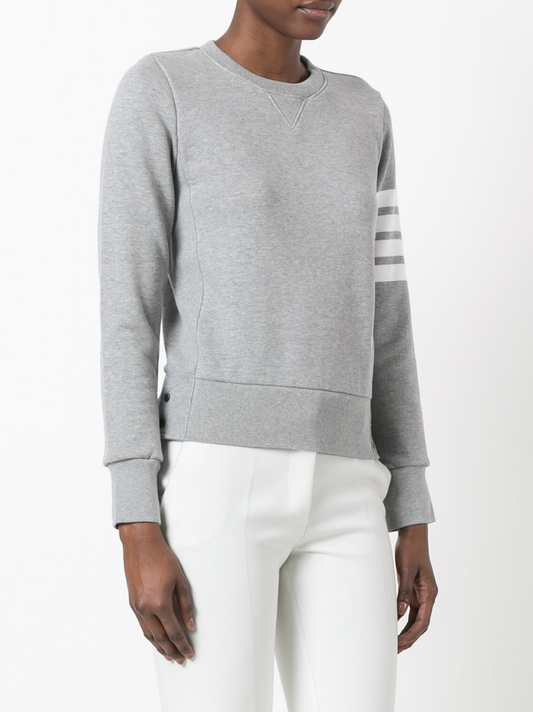 THOM BROWNE WOMENS CLASSIC SWEATSHIRT IN CLASSIC LOOP WITH ENGINEERED 4 BAR