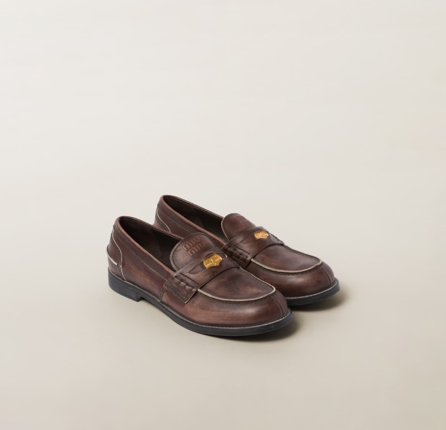 MIU MIU Women Vintage Effect Penny Loafer