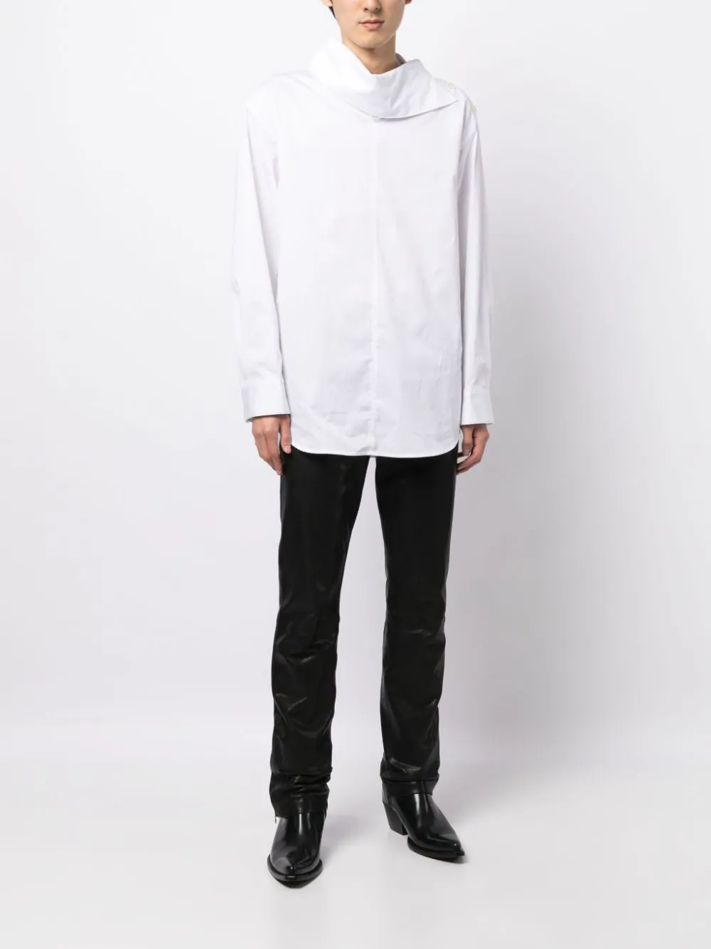 SYSTEM Men Oversized Collar Detail Shirt