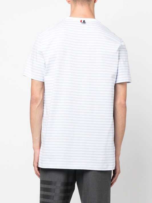 THOM BROWNE Men Narrow Striped Front Pocket T-Shirt