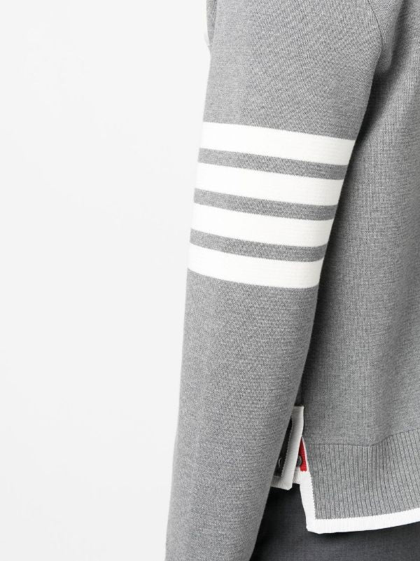 THOM BROWNE Men 4 Bar Stripe Front Pocket Crewneck Pullover