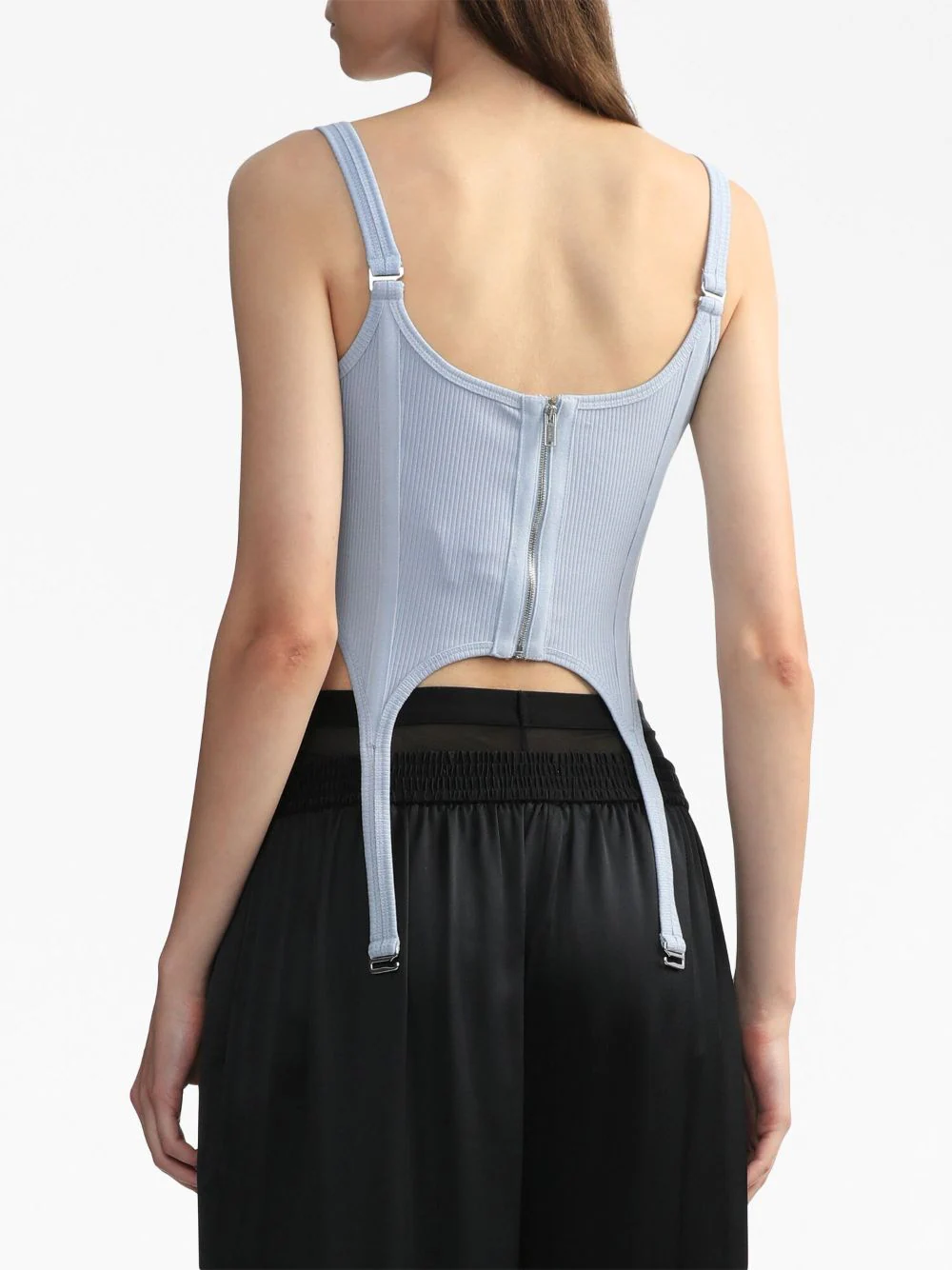 DION LEE Women 4x2 Organic Rib Combat Corset Tank Top