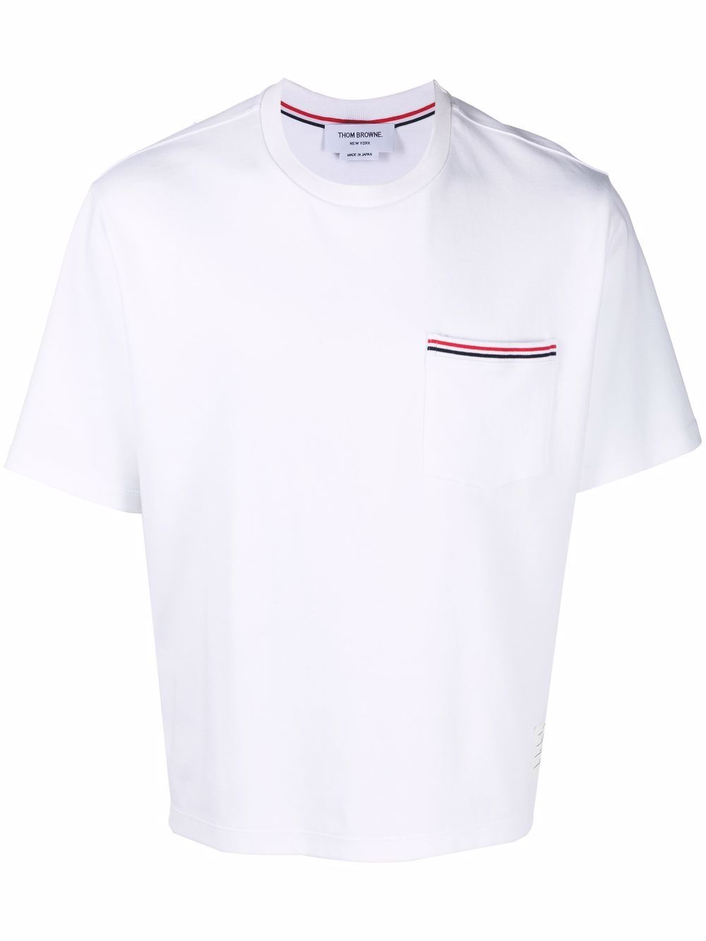 THOM BROWNE Men Oversized Short Sleeve Pocket Tee In Milano Cotton