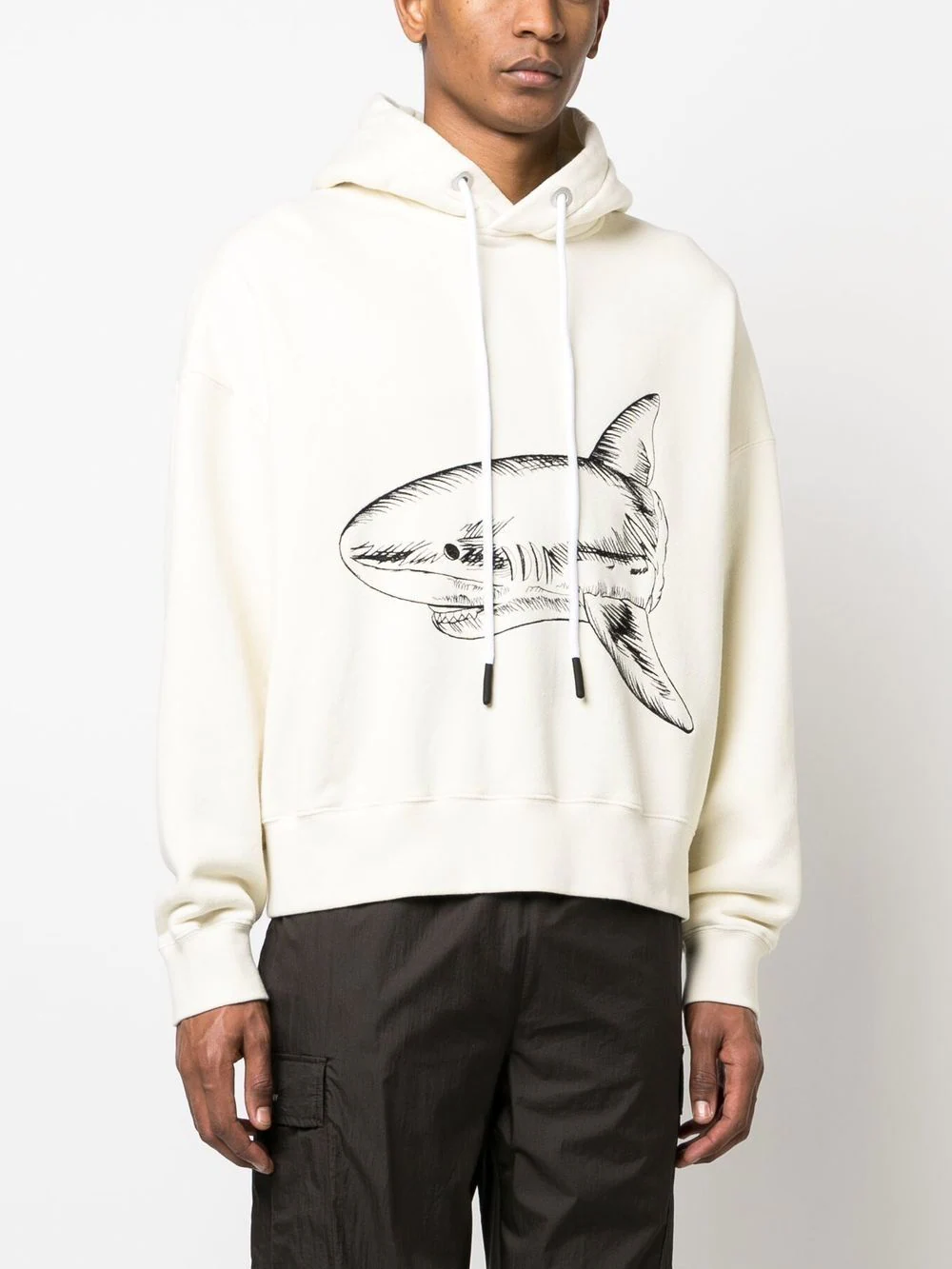 PALM ANGELS MEN SPLIT SHARK HOODIE