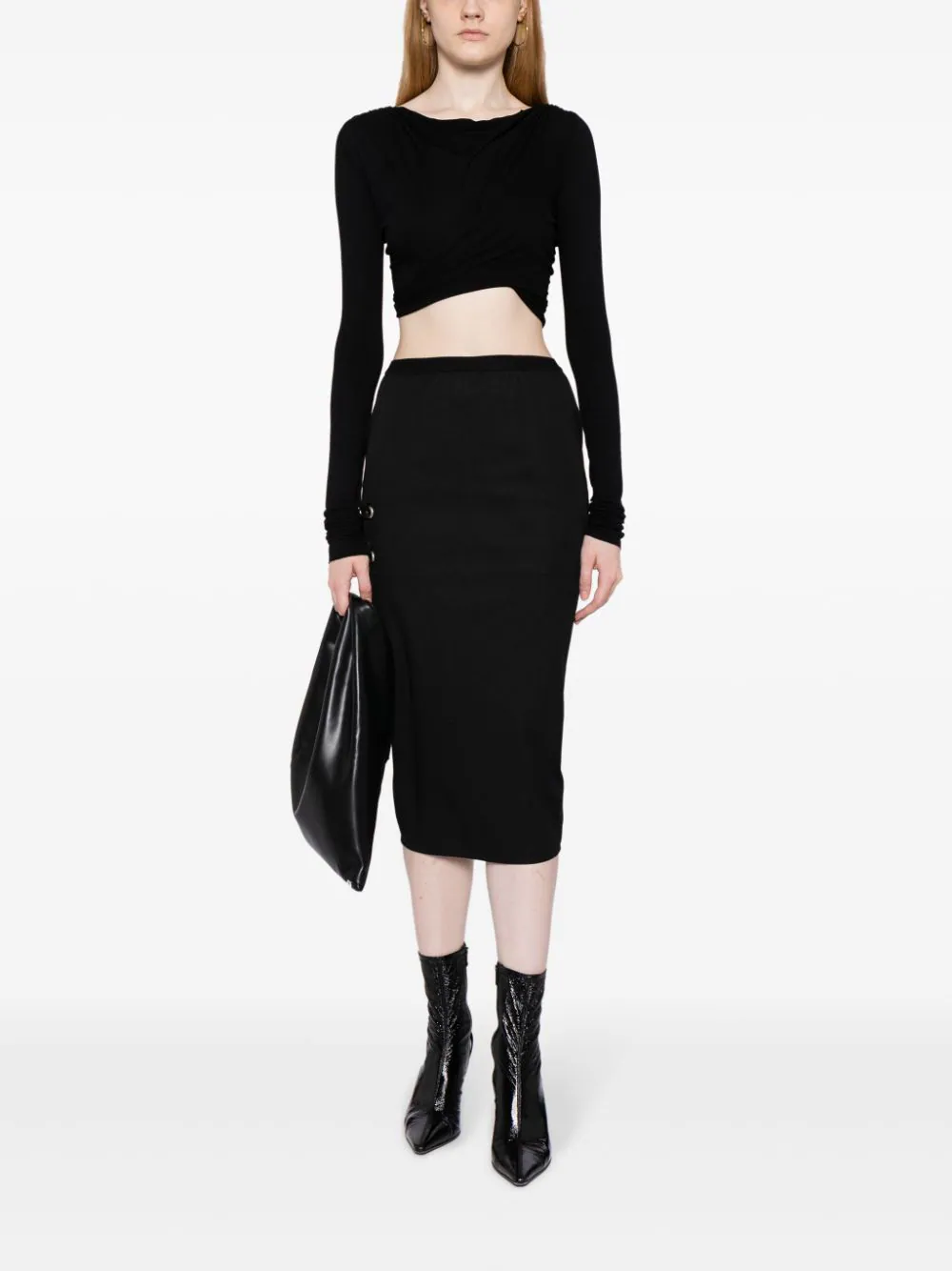 RICK OWENS LILIES Women Jade LS Crop Top