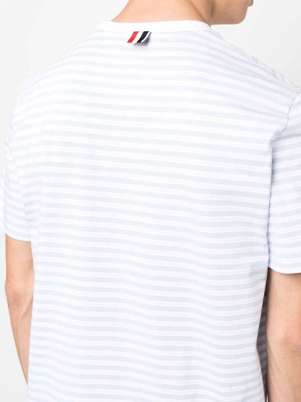 THOM BROWNE Men Narrow Striped Front Pocket T-Shirt