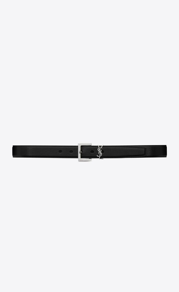 SAINT LAURENT Cassandre Smooth Leather Belt