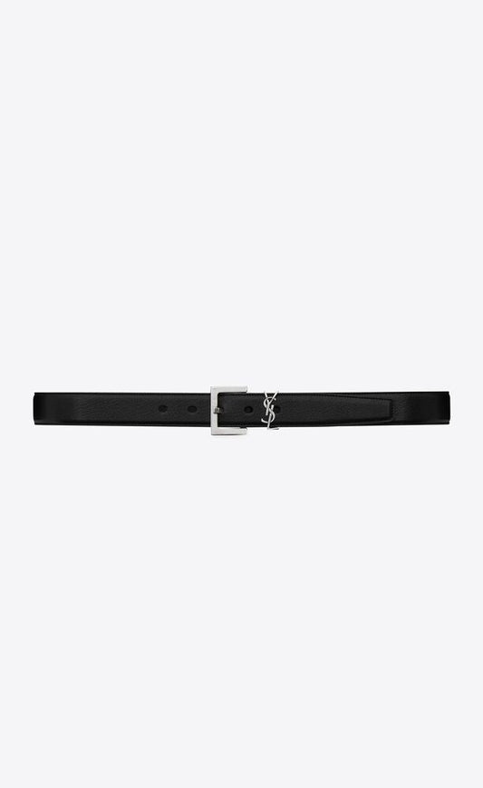 SAINT LAURENT Cassandre Smooth Leather Belt