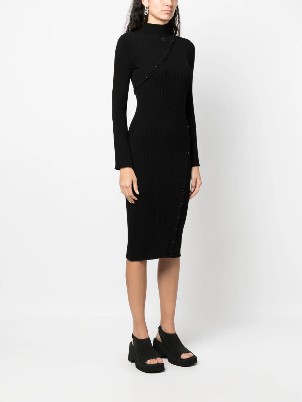 COURREGES Women Multistyling Rib Knit Long Dress