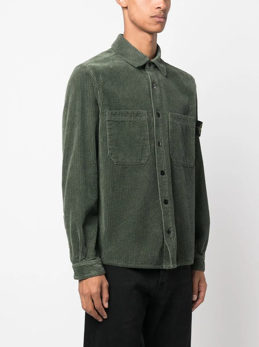 STONE ISLAND Men Logo Patch Canvas Overshirt