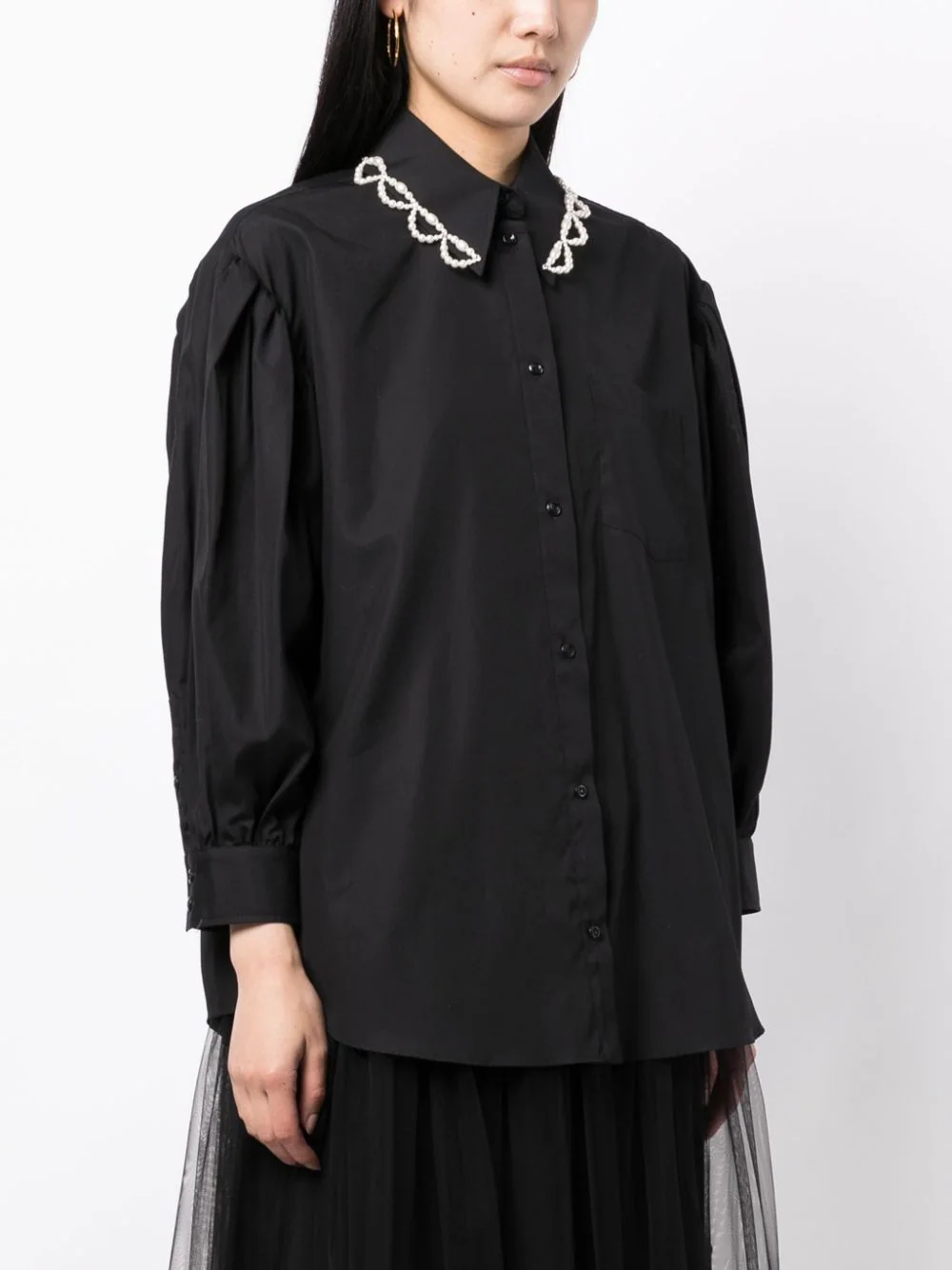 SIMONE ROCHA Women Classic Puff Sleeve Shirt W/ Embellishment