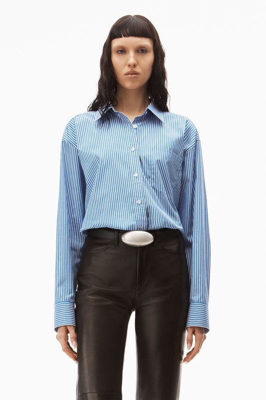 T BY ALEXANDER WANG Women Apple Patch Boyfriend Shirt