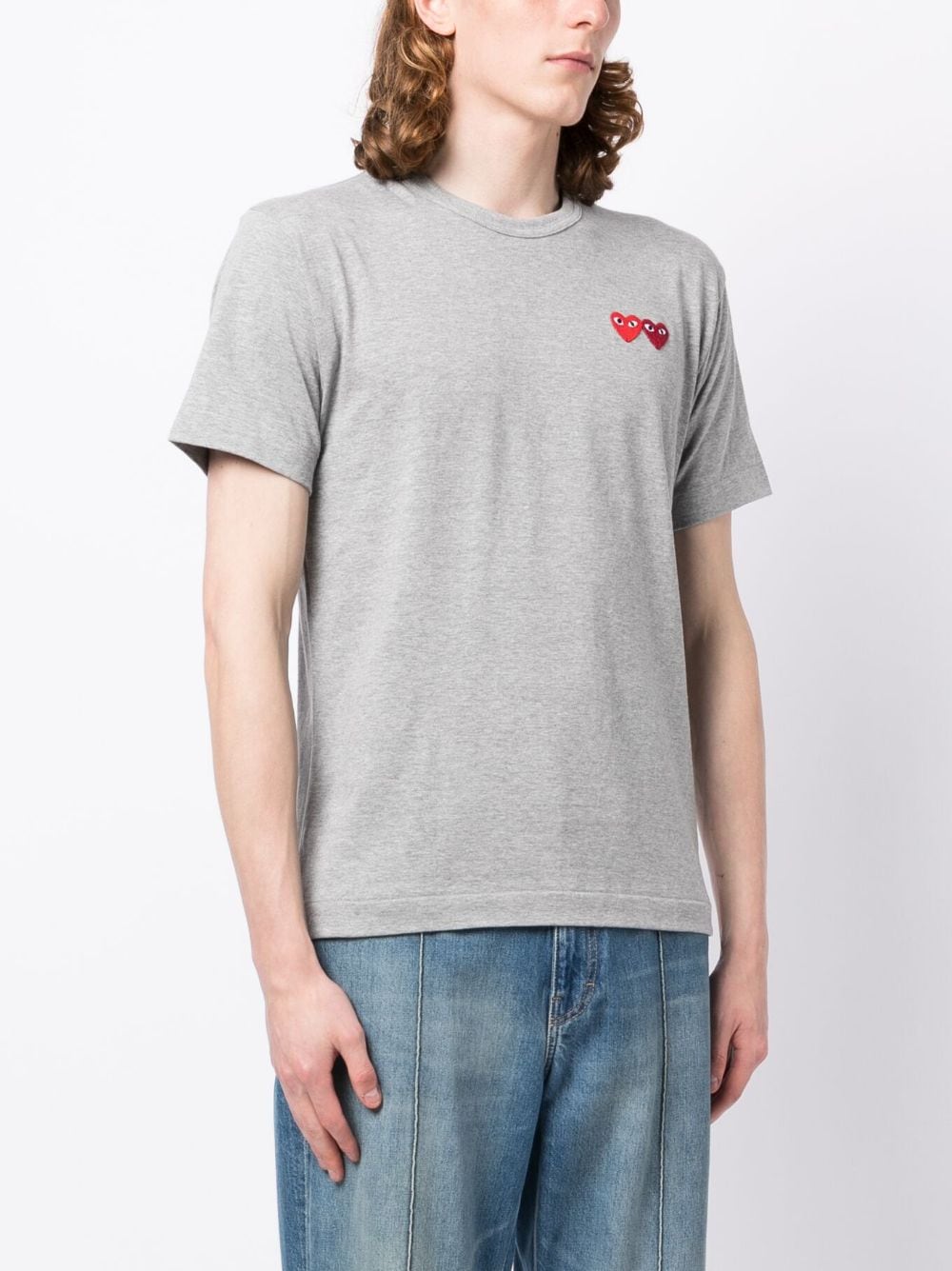 COMME DES GARCONS PLAY Men Double Hearts T-Shirt