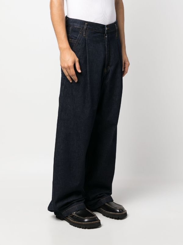 DRIES VAN NOTEN Men Pleated Raw Denim Jeans