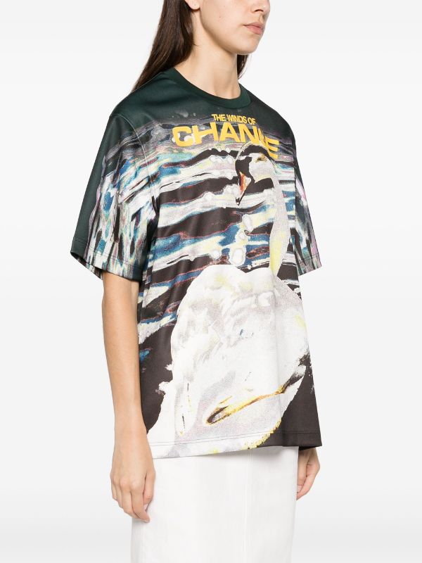 BURBERRY Men Graphic Print Swan T-Shirt