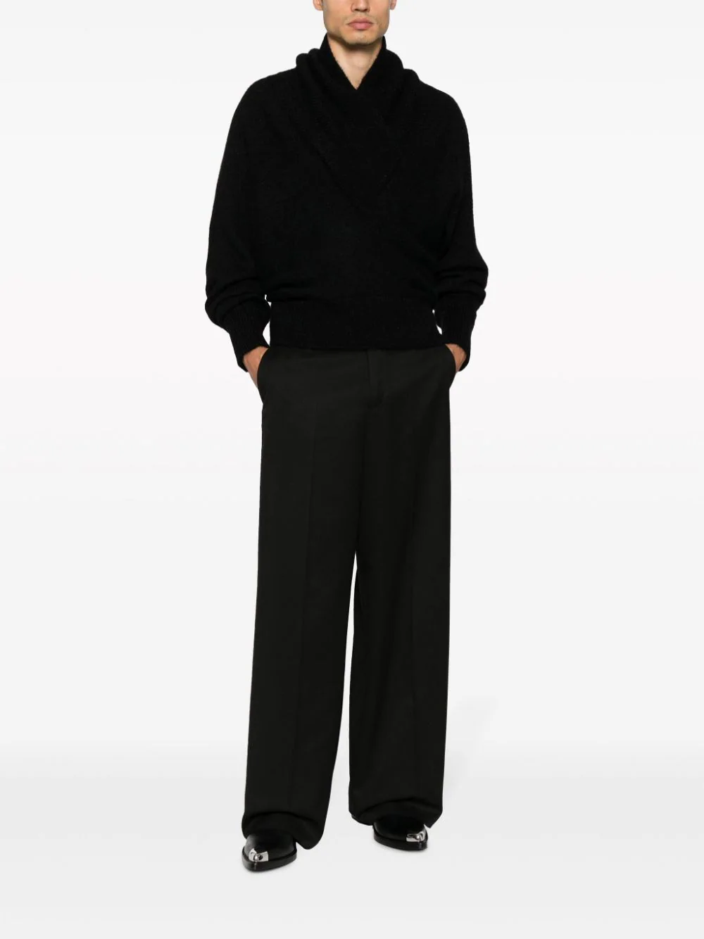 SAINT LAURENT Men Shawl-Neck Mohair Sweater