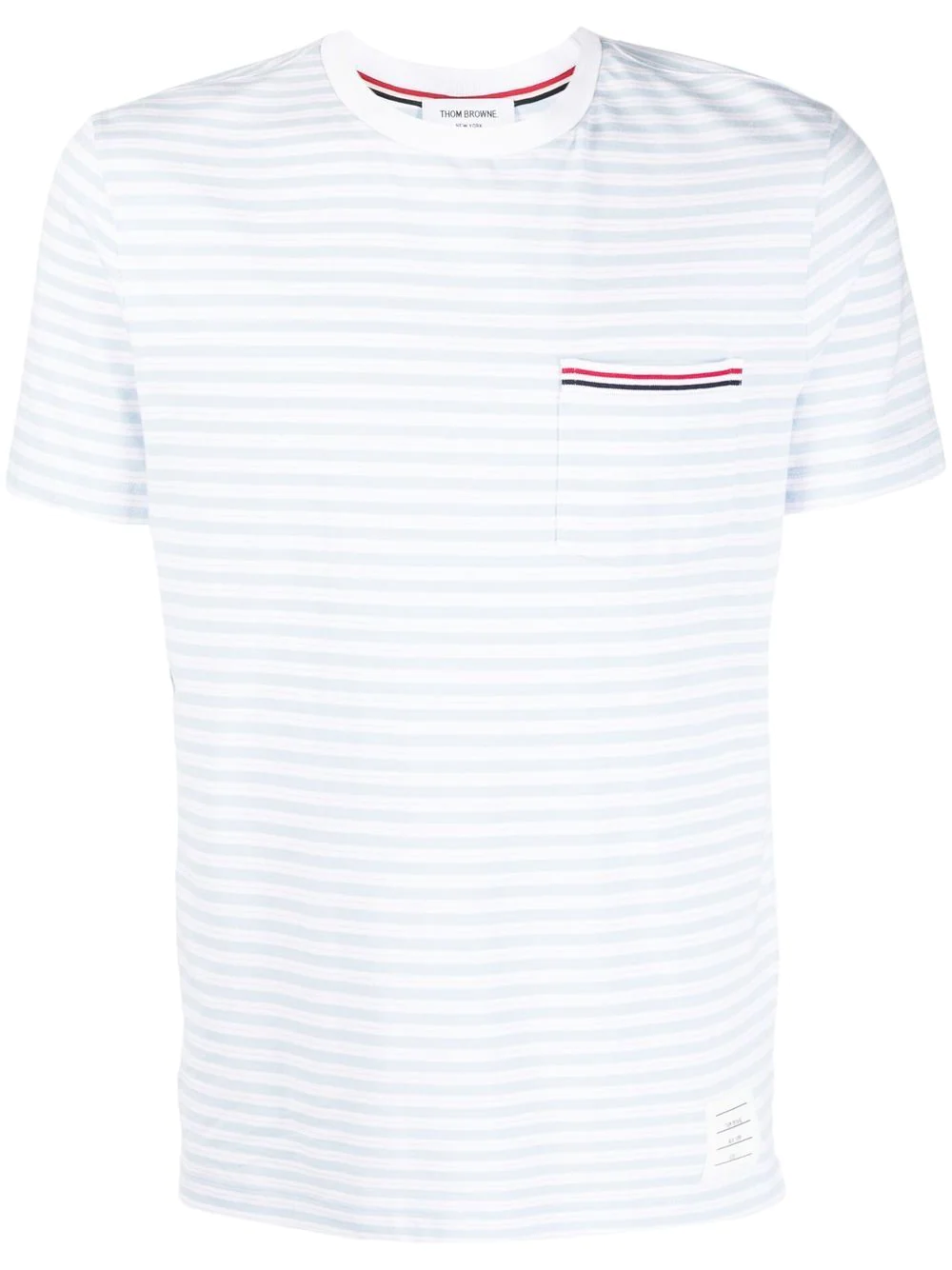 THOM BROWNE Men Narrow Striped Front Pocket T-Shirt