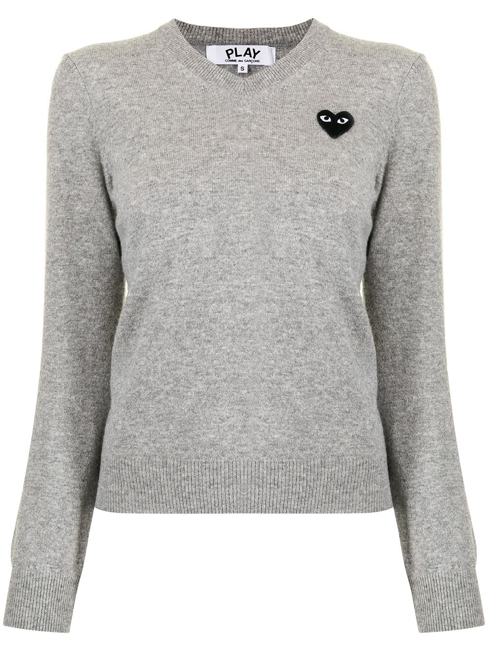 COMME DES GARCONS PLAY WOMEN BLACK HEART V-NECK PULLOVER