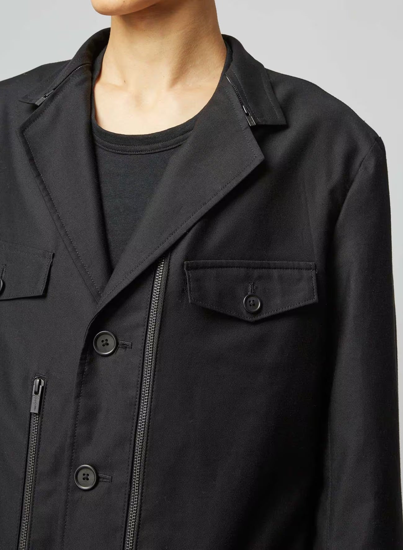 YOHJI YAMAMOTO POUR HOMME Men Long Fastener Jacket