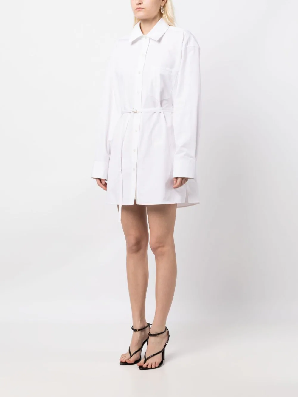 ALEXANDER WANG Women Shirt Dress With Tie Waist And Logo Embroidery