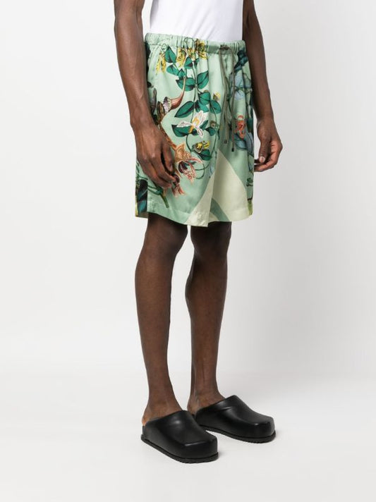 DRIES VAN NOTEN Men Engineered Print Viscose Shorts