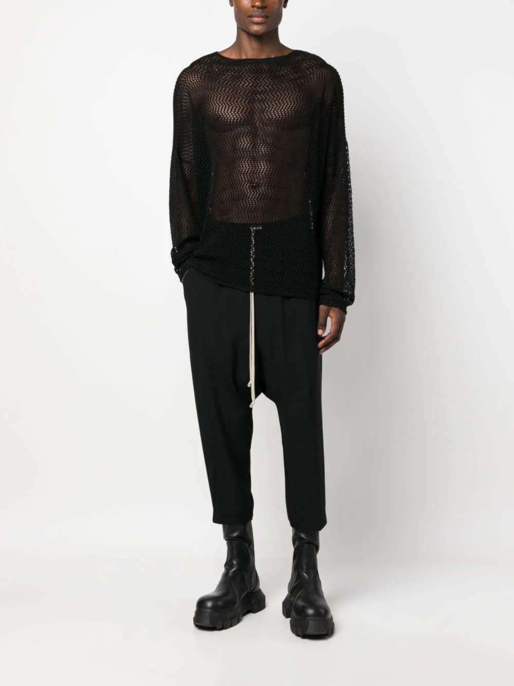 RICK OWENS Men Drawstring Cropped Pants