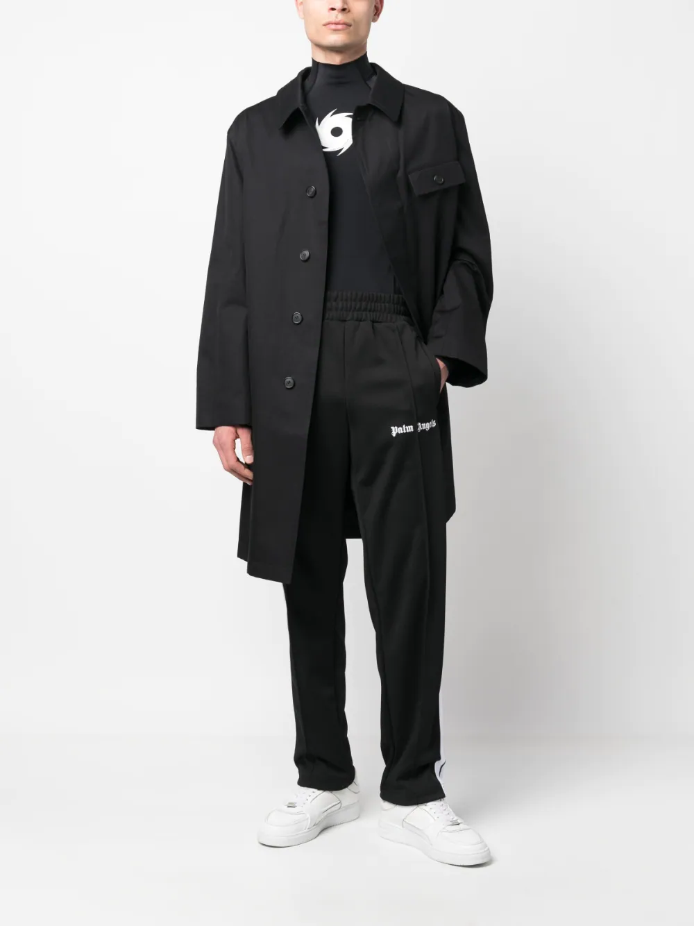 PALM ANGELS MEN LIGHT WEIGHT LOGO COAT