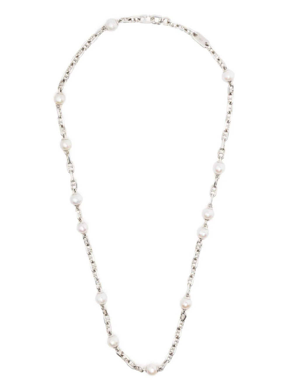 MAOR SICAR NECKLACE IN OXIDIZED SILVER WITH WHITE PEARLS