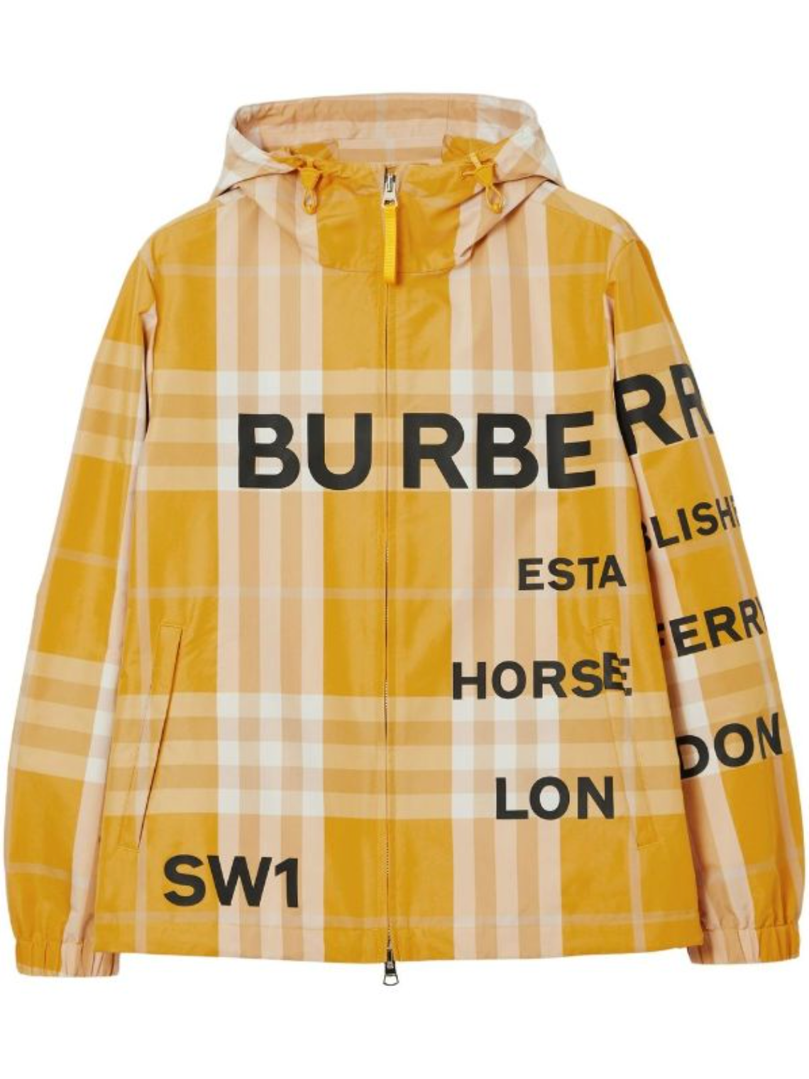 BURBERRY MEN Check Pattern Rain Jacket