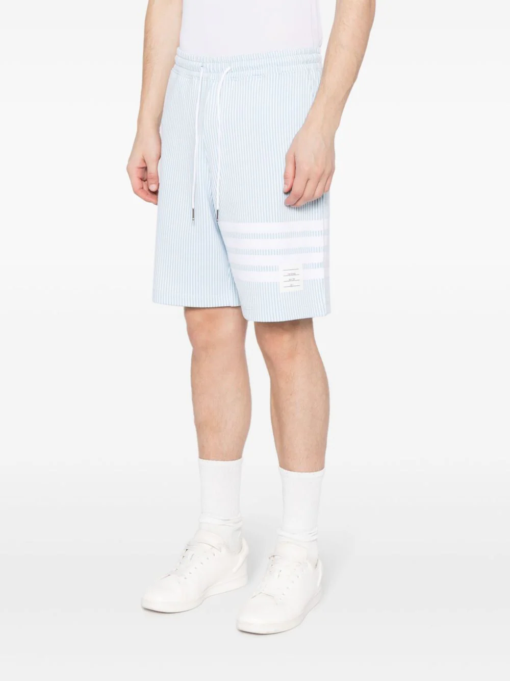 THOM BROWNE Men Seersucker 4 Bar Sweatshorts