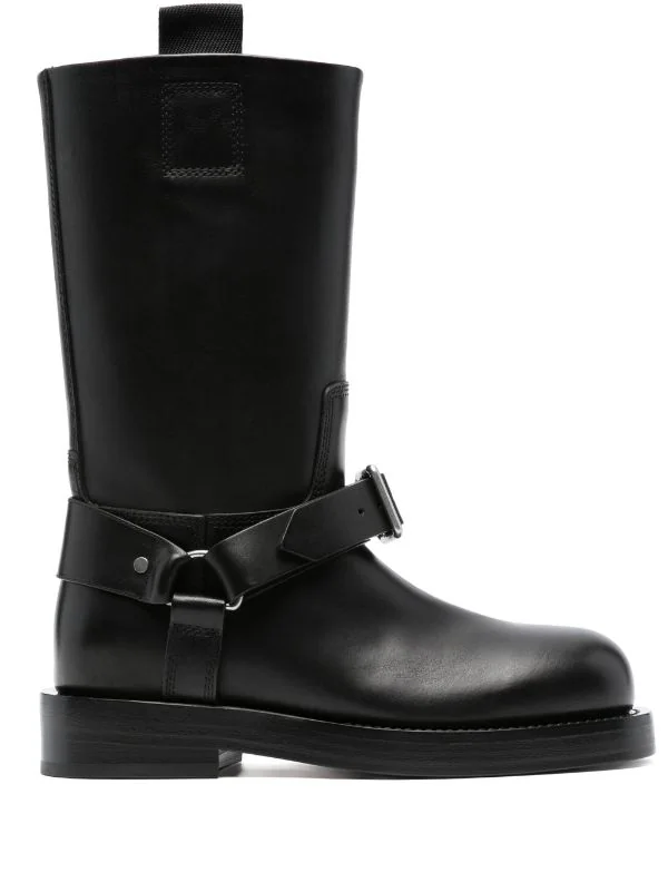 BURBERRY Women Leather Saddle Low Boots