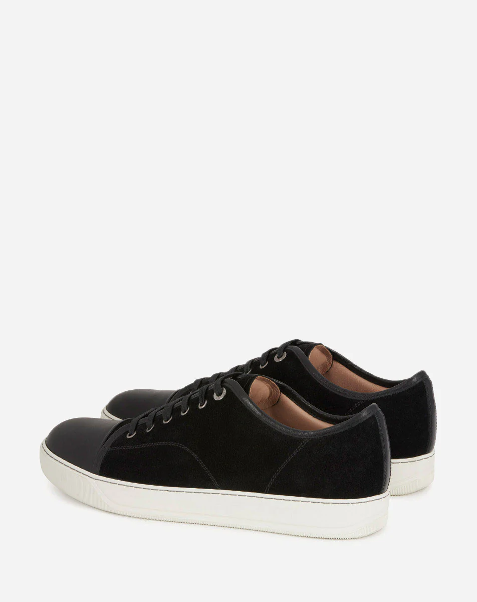 LANVIN Men Suede Leather Captoe Low Top Sneakers