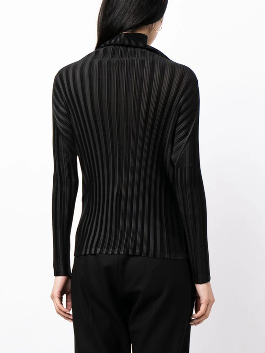 PLEASTS PLEASE ISSEY MIYAKE Women Rib Pleats Basics Turtle Neck Shirt