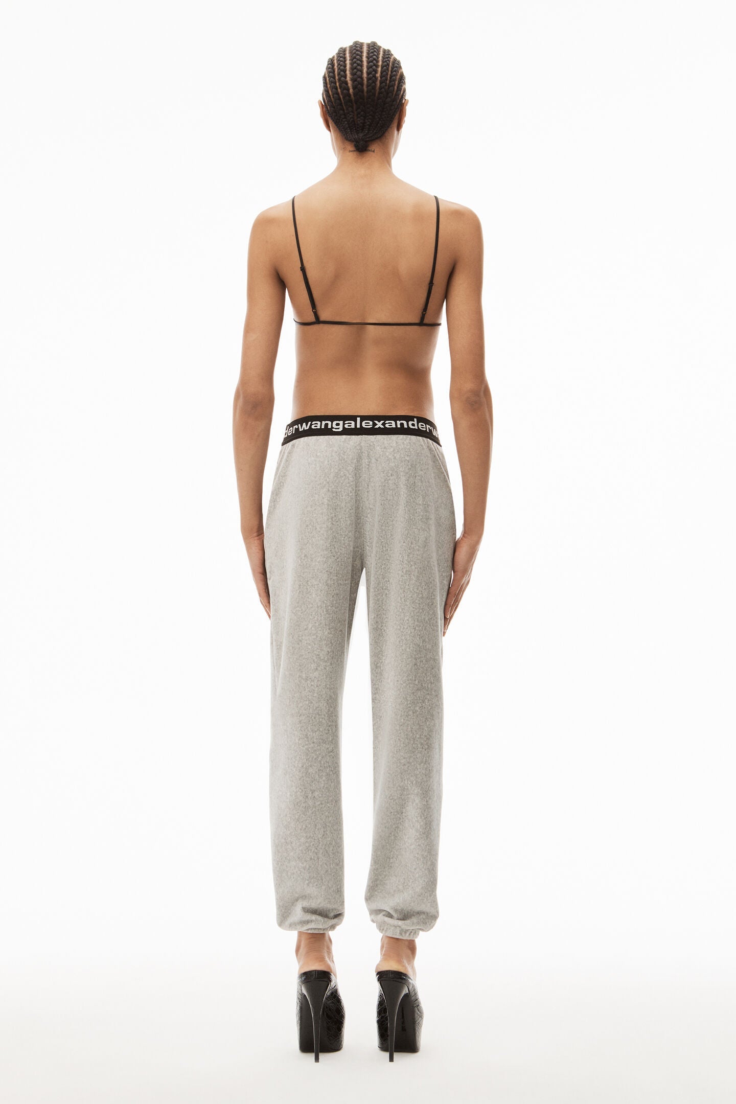 T BY ALEXANDER WANG Women Strerchy Corduroy Logo Elastic Band Pants