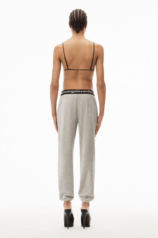 T BY ALEXANDER WANG Women Strerchy Corduroy Logo Elastic Band Pants