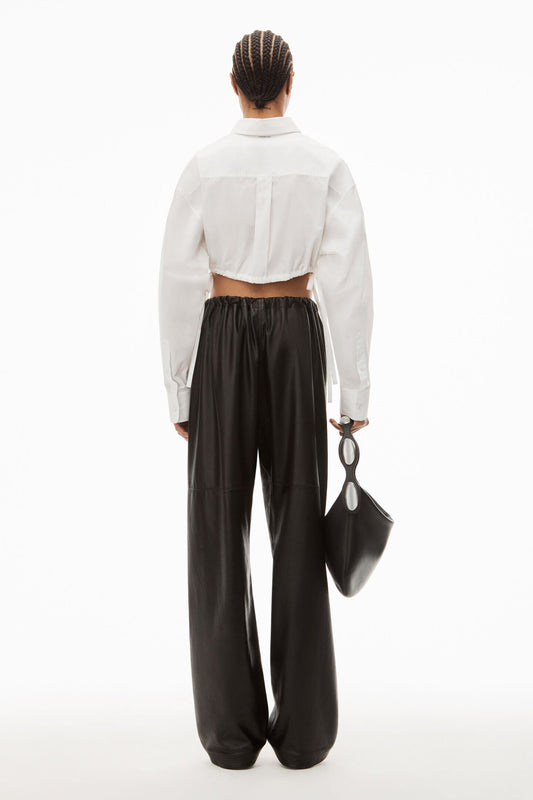 T BY ALEXANDER WANG Women Cropped Side Drawstrings At Hem Shirt