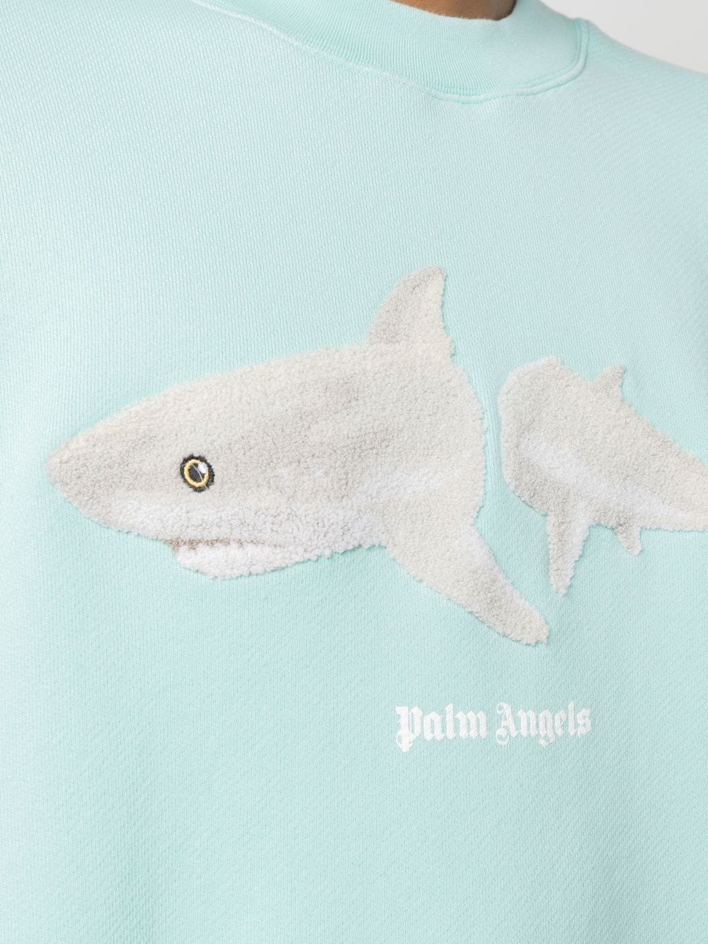 PALM ANGELS Men White Shark Crewneck