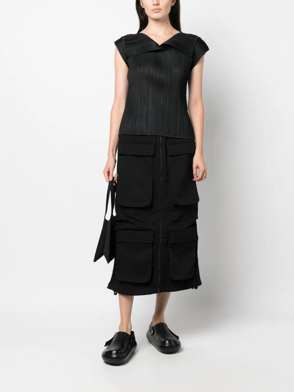 PLEATS PLEASE ISSEY MIYAKE Women Oversized Collar Plissé Blouse